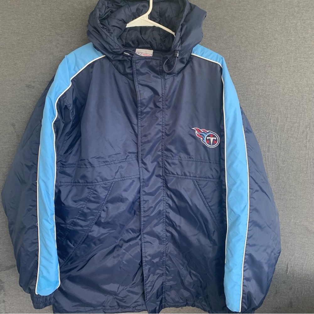 Tennessee Titans NFL Football Reebok Dark Blue Coat with Hood Jacket Parka